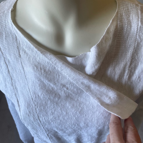 Eileen Fisher White Linen Blend Open Front Cardigan- Size Small - Picture 8 of 12